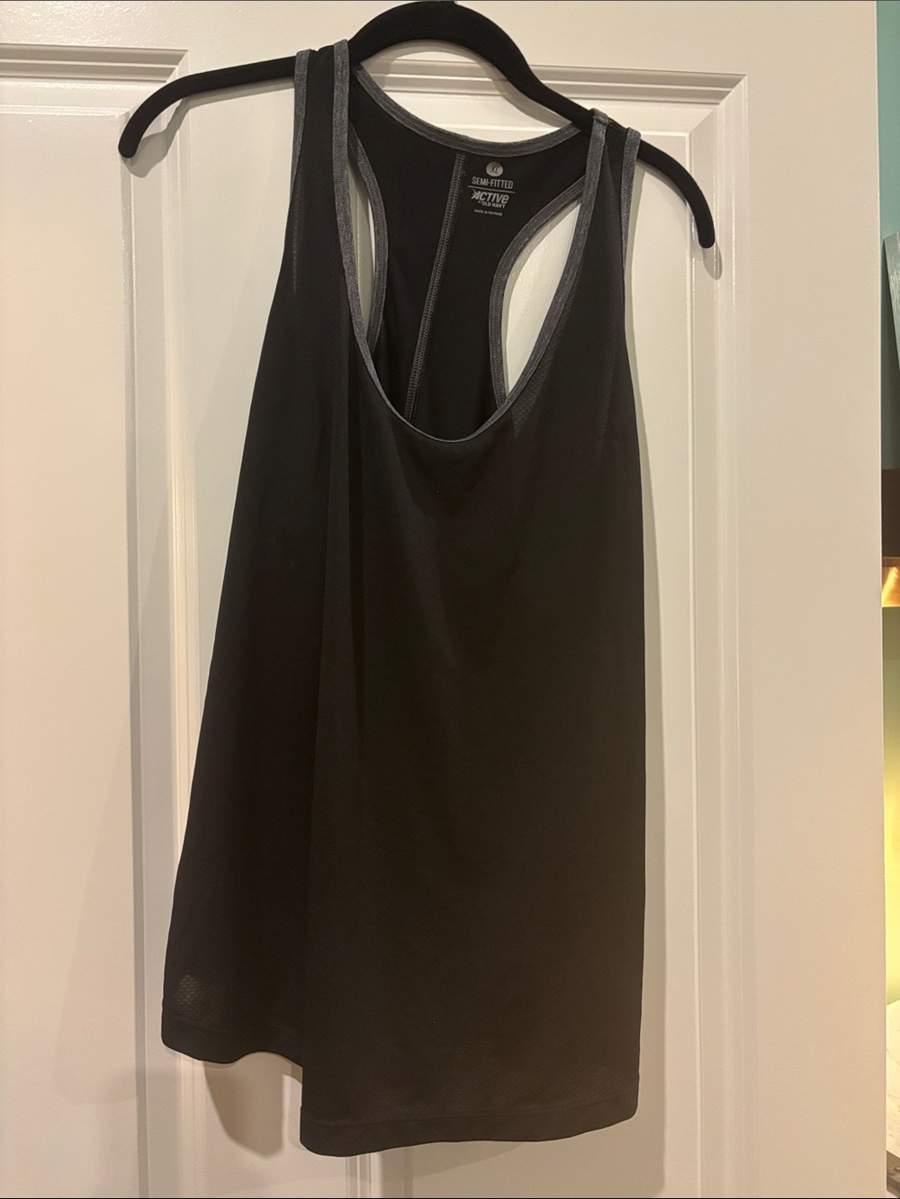 Old Navy Black Racerback Tank with Gray Trim